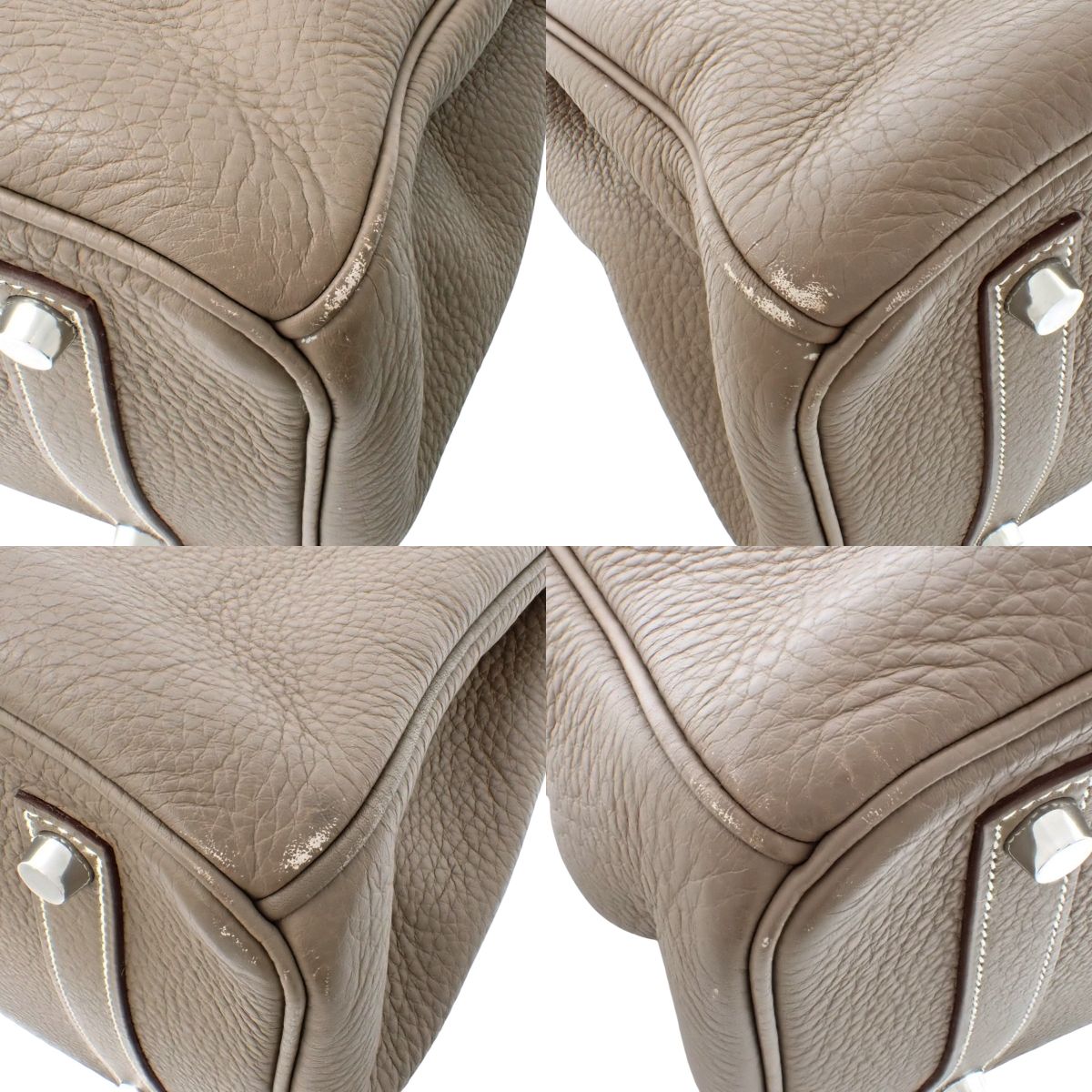 Birkin 35 in Taurillon Clemence Etoupe leather with silver hardware, stamped M