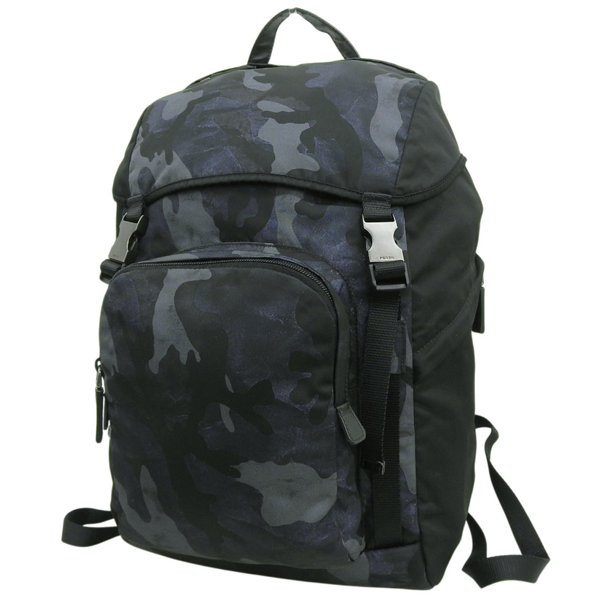 カモフラージュ リュックサック ナイロン レザー ブラック 2VZ135