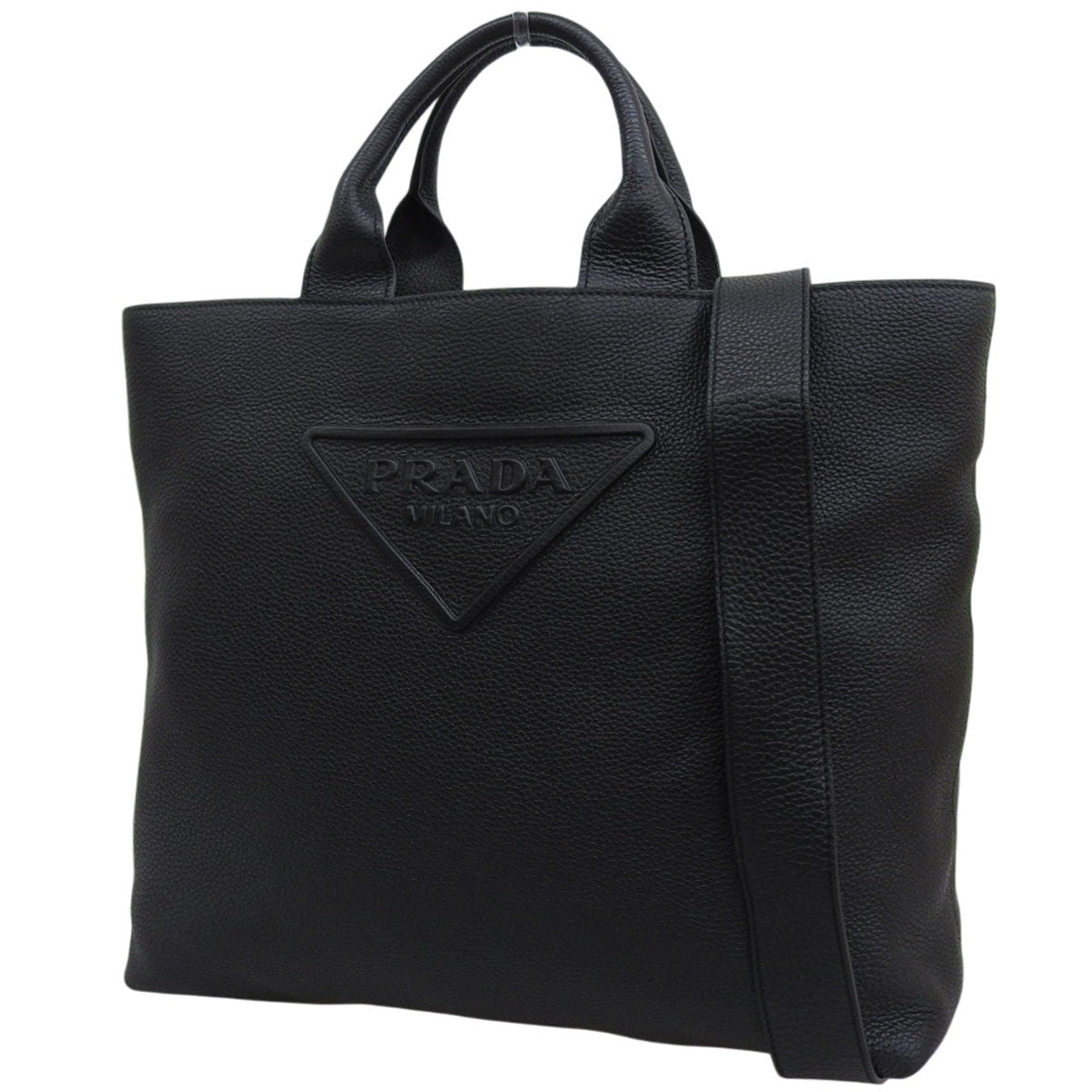 エンボスロゴ トートバッグ レザー ブラック 2VG109