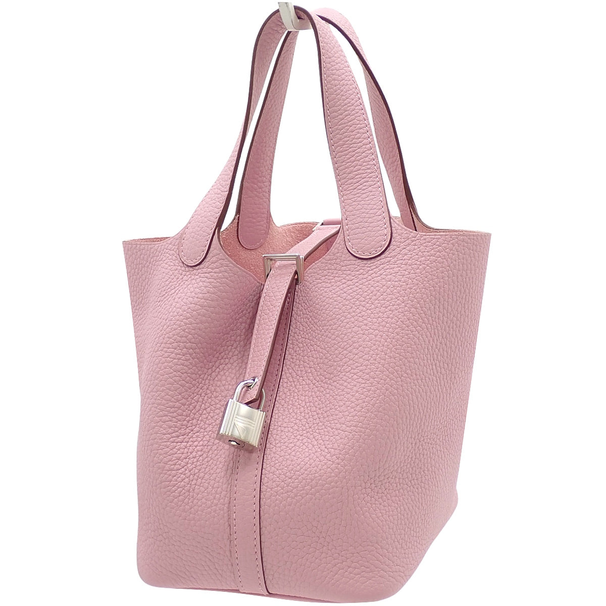 Picotin Lock PM, Taurillon Clemence leather, palladium hardware, mauve sylvestre, silver hardware, Z stamp