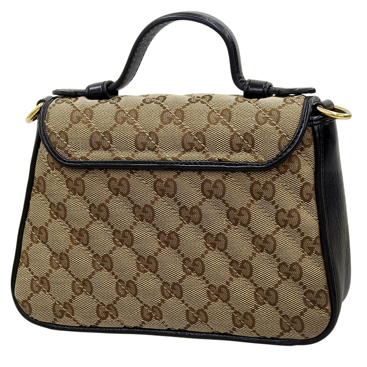 GGマーモント ミニトップ ハンドルバッグ GGキャンバス レザー ベージュ ブラック ブラウン 583571