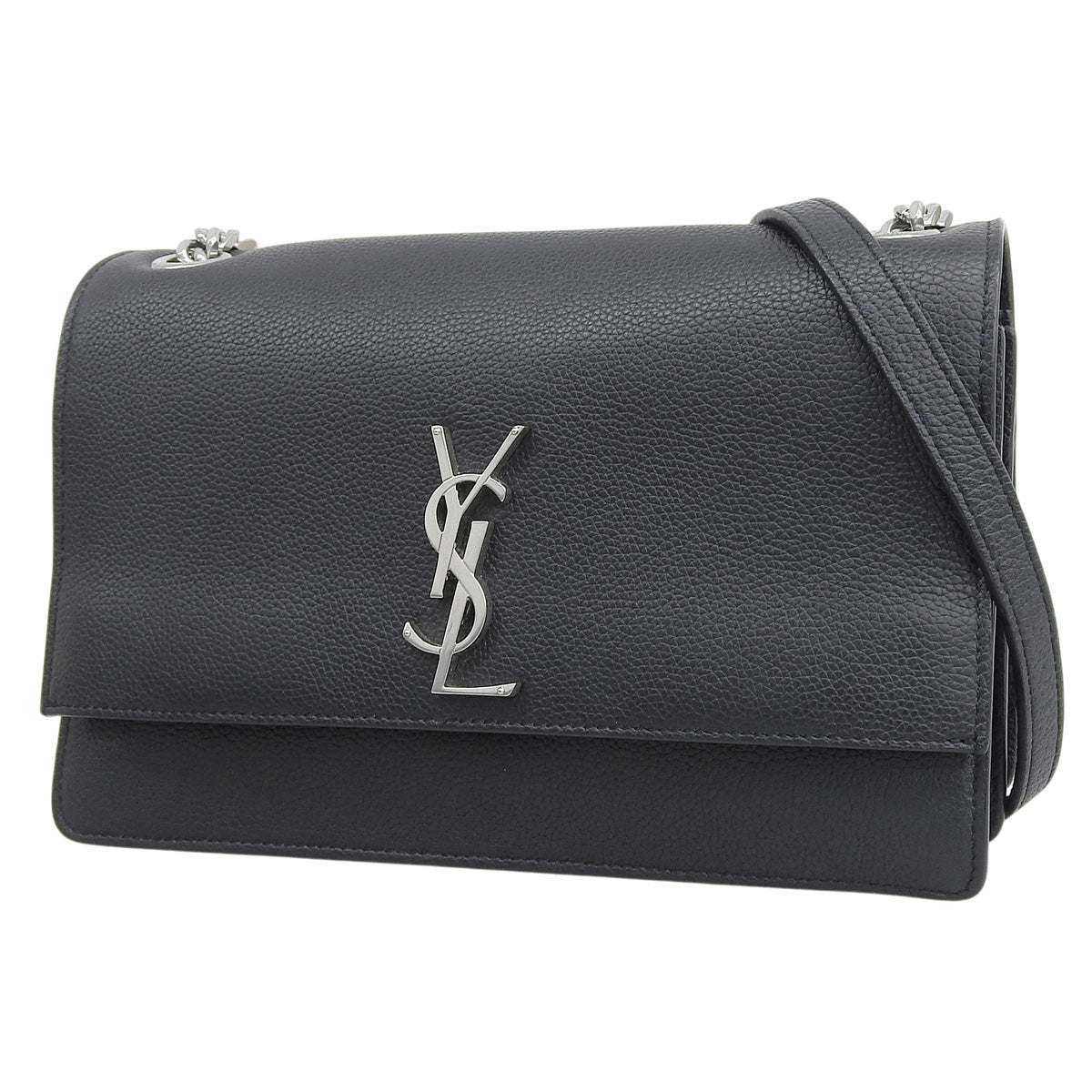 チェーンショルダーバッグ レザー ブラック 515823