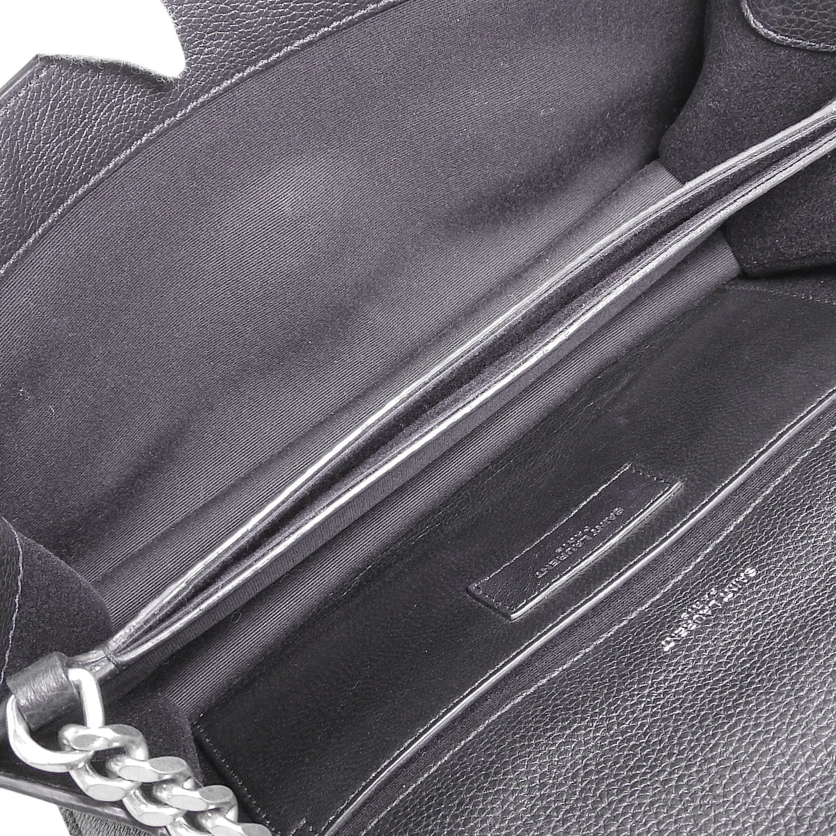 Chain shoulder bag leather black 515823