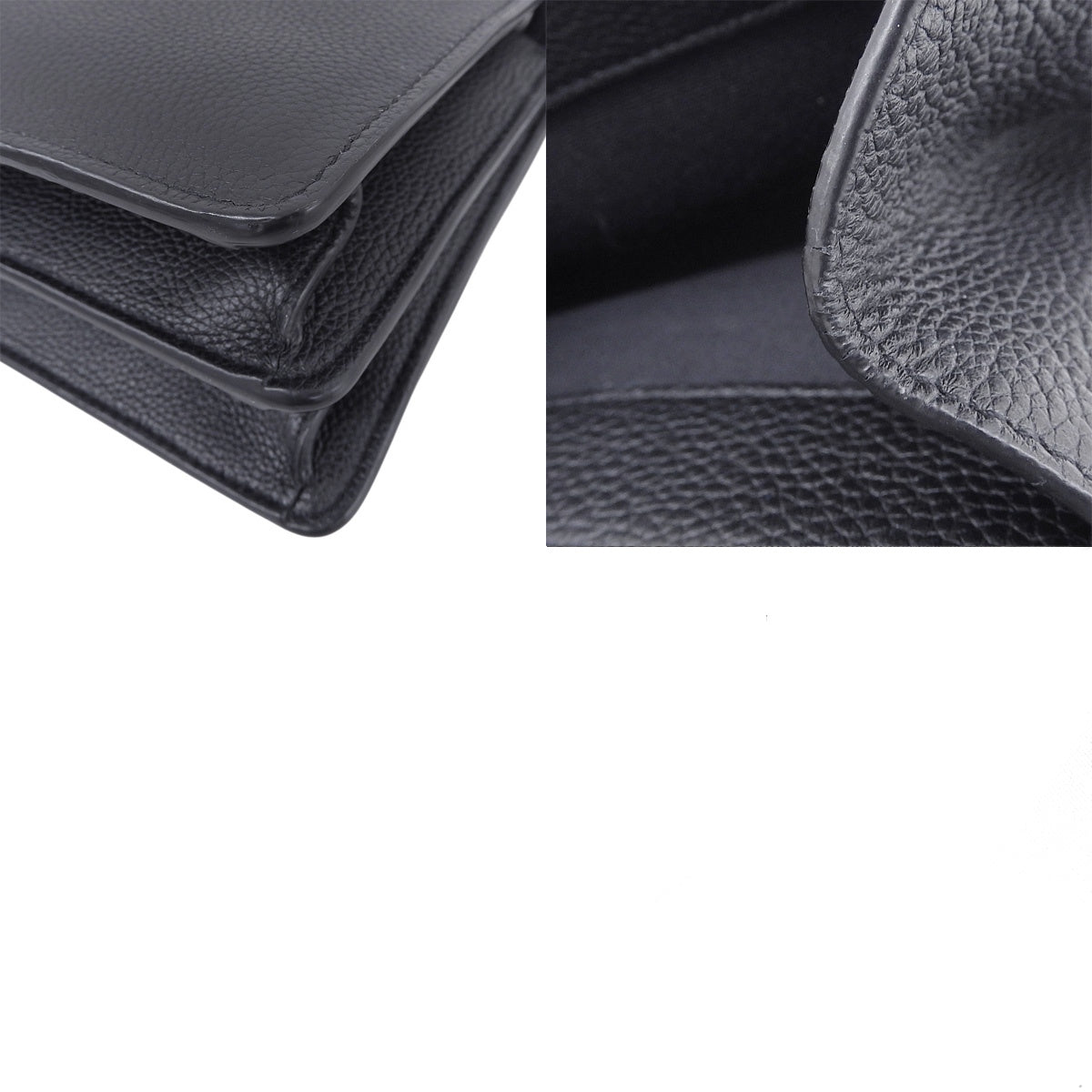 Chain shoulder bag leather black 515823