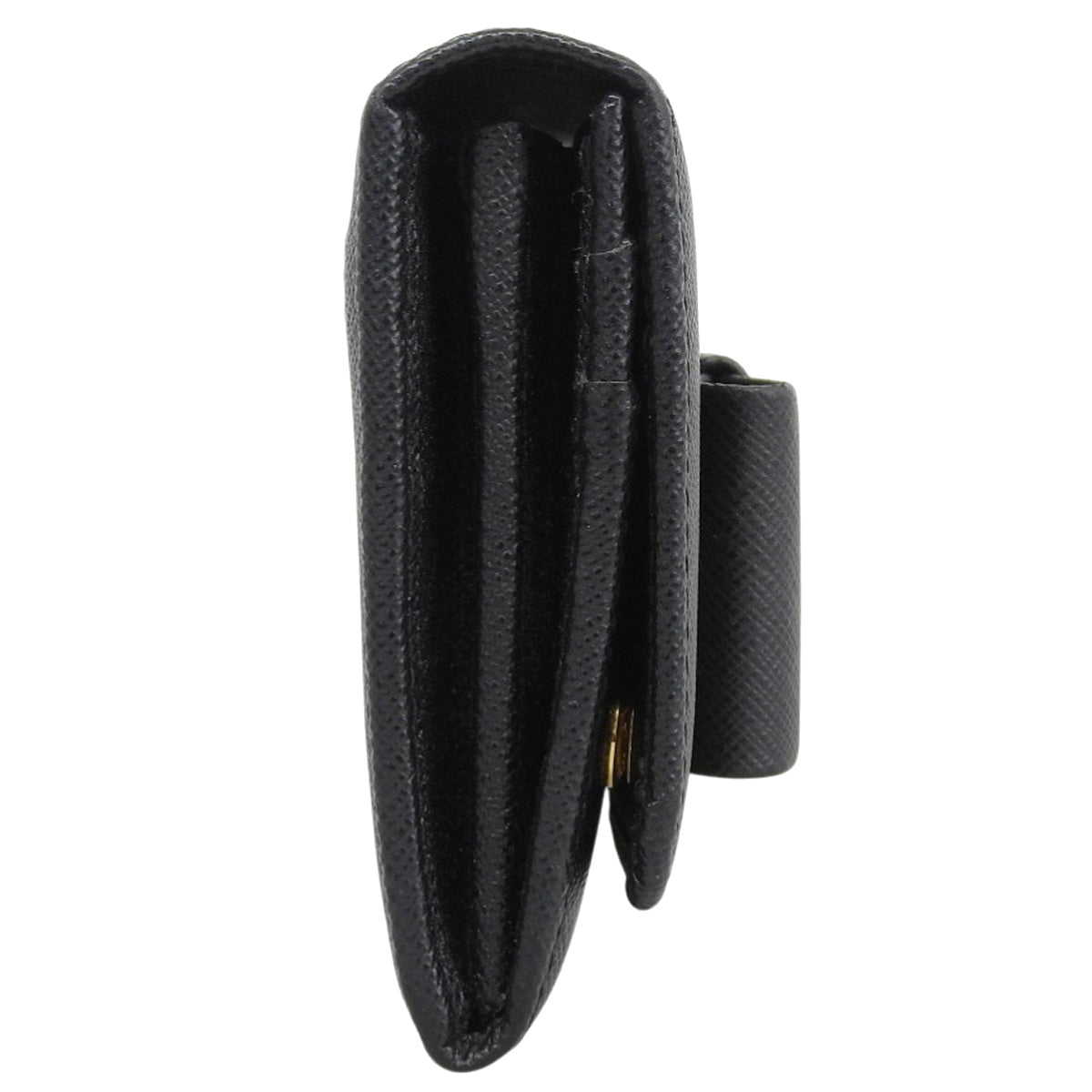 Ribbon Bifold Long Wallet in Saffiano Leather NERO 1M1132