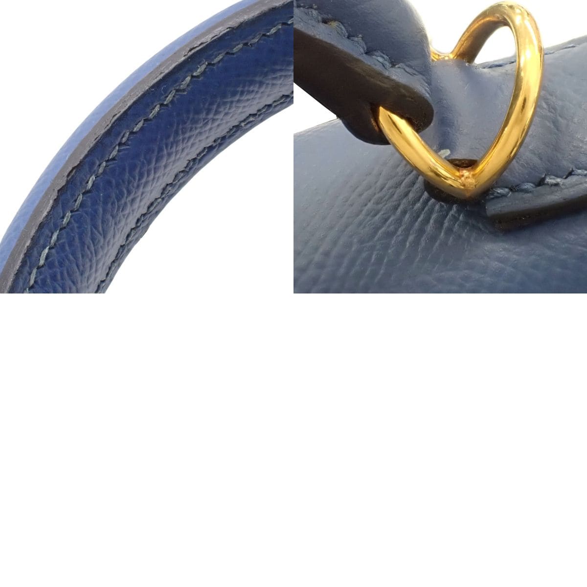 Kelly 32(外侧缝线)Epsom 皮革蓝色 Thalassa 包,配金色五金件,A 印章