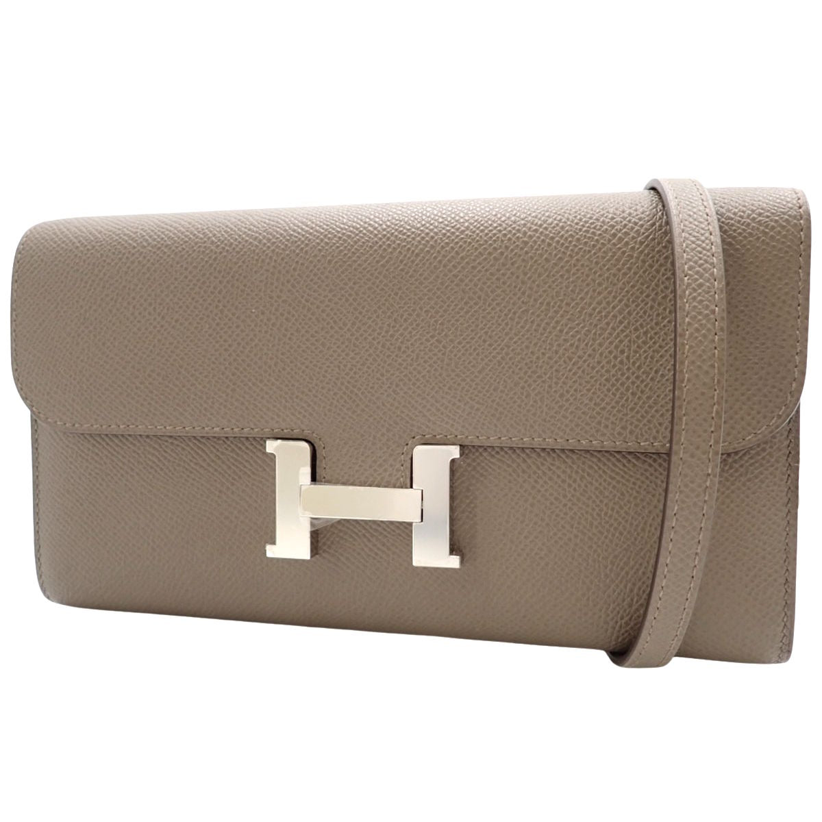 Constance Long To-Go Epsom Leather Etain Silver Hardware K Stamp