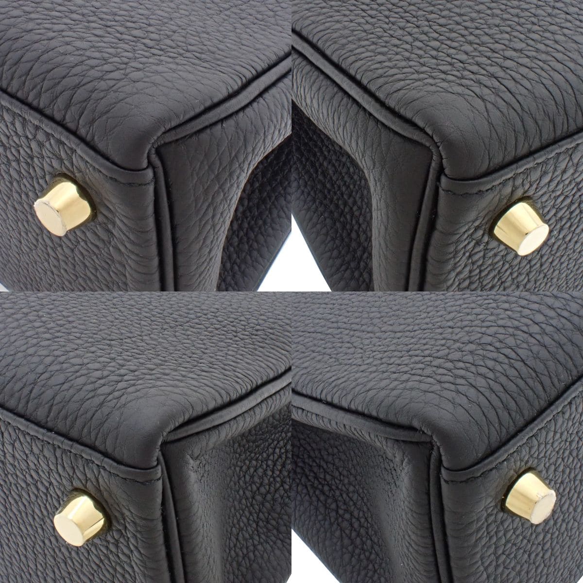 Kelly 25 (inside stitching) Togo Noir Gold hardware A stamp