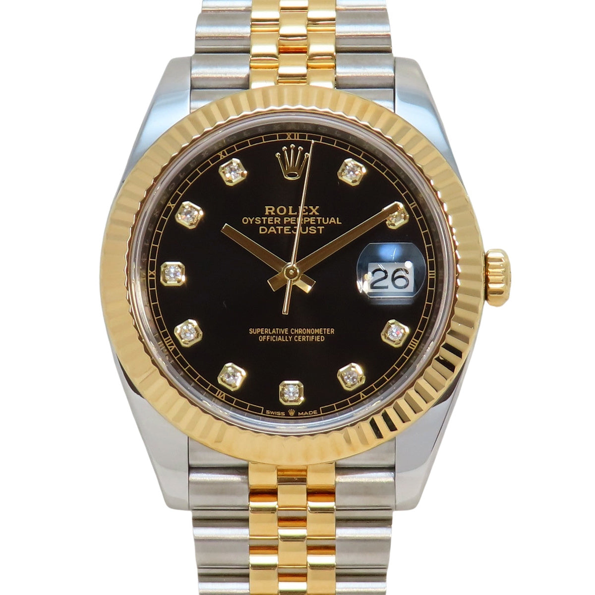 デイトジャスト41 126333G YG/SS ランダム番 ブラック10PD 自動巻き メンズ