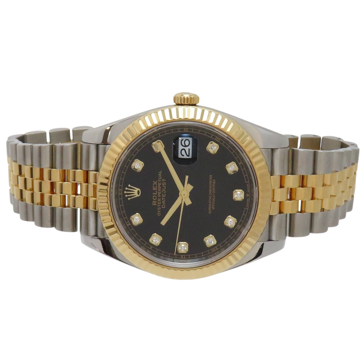 デイトジャスト41 126333G YG/SS ランダム番 ブラック10PD 自動巻き メンズ