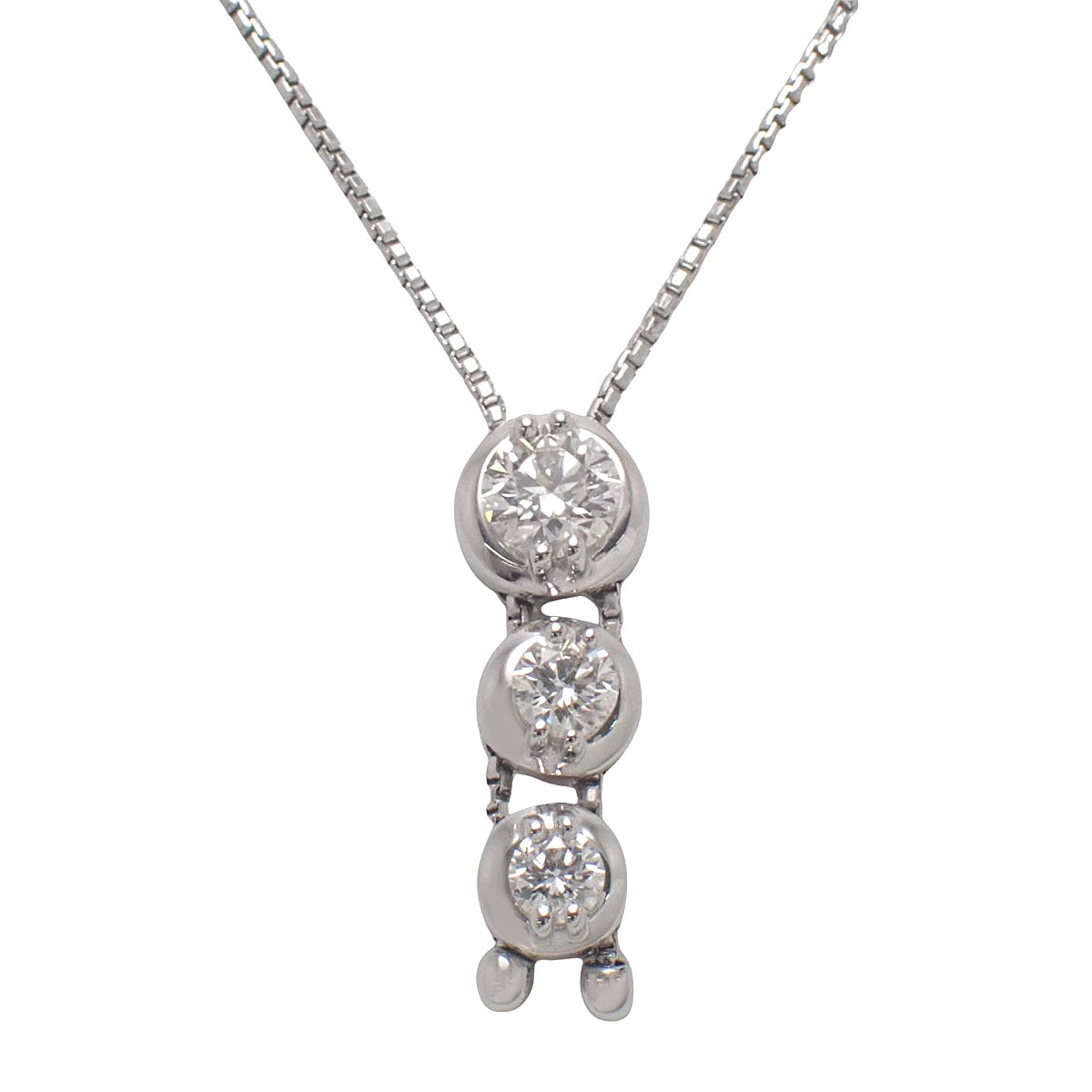 トリロジー ネックレス ダイヤモンド D0.57 ホワイトゴールド K18WG 6.2g