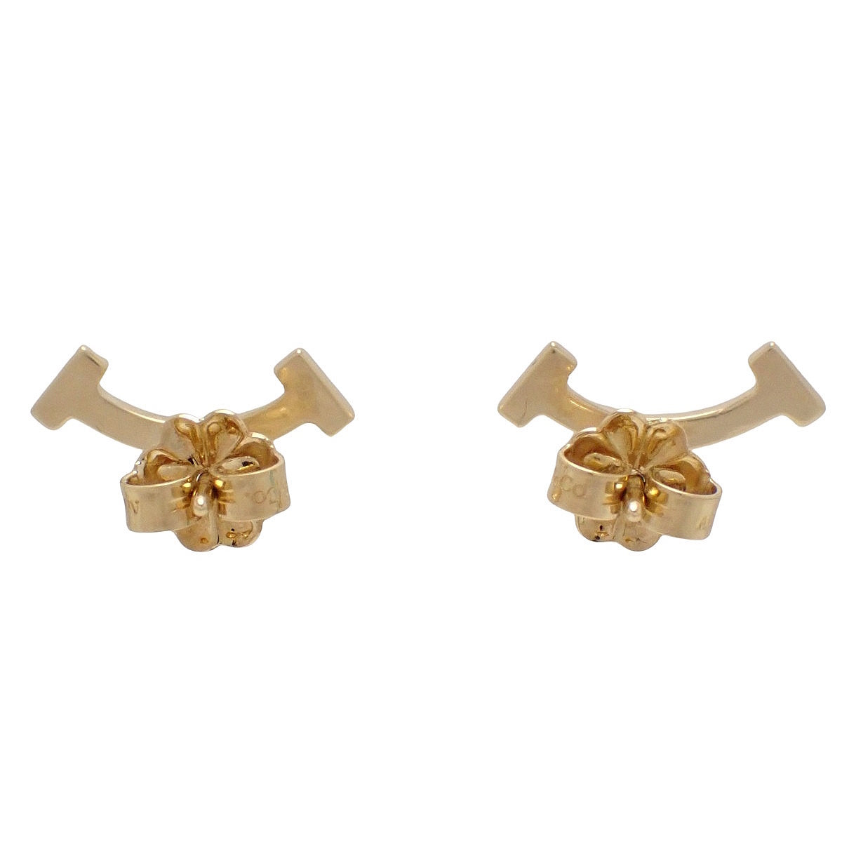 T Smile Mini Diamond Pierced Earrings, K18YG Yellow Gold, 1.7g