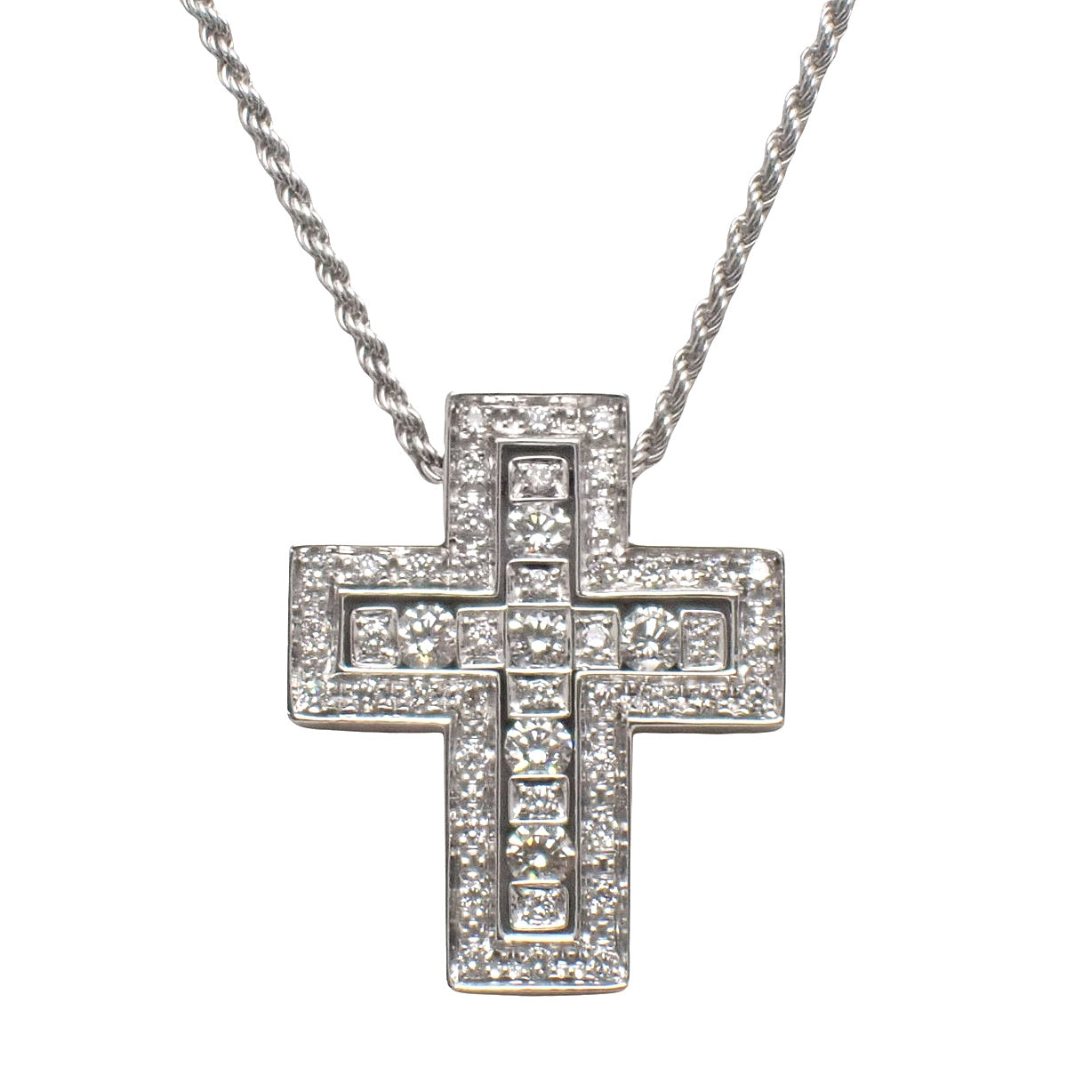 ベル エポック ネックレス S ダイヤモンド ホワイトゴールド K18WG 10.0g