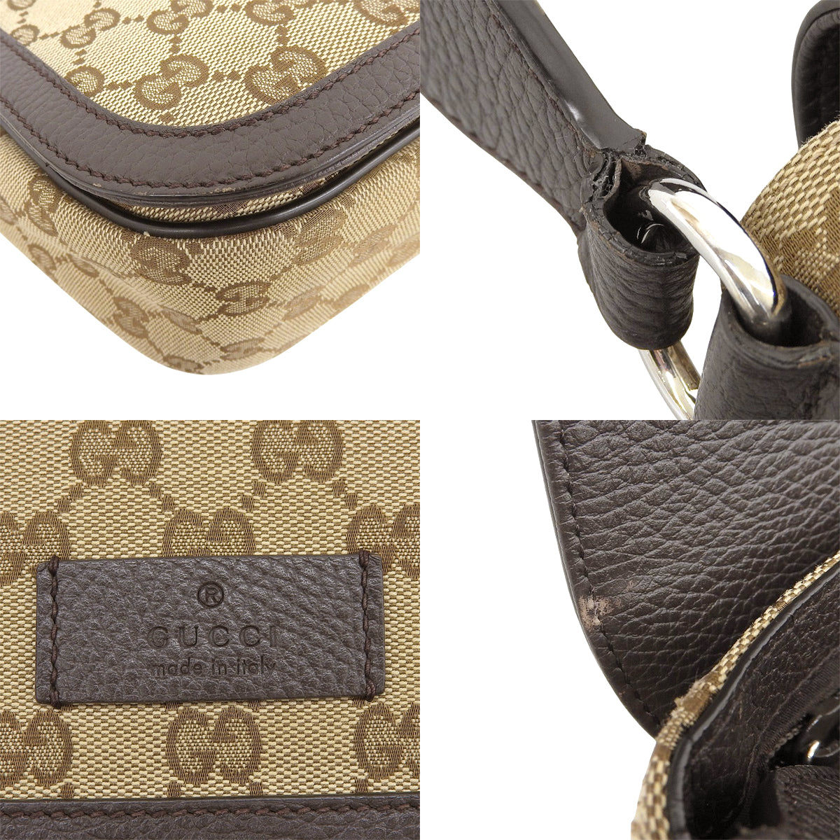 GG canvas shoulder bag, beige and brown, 449172