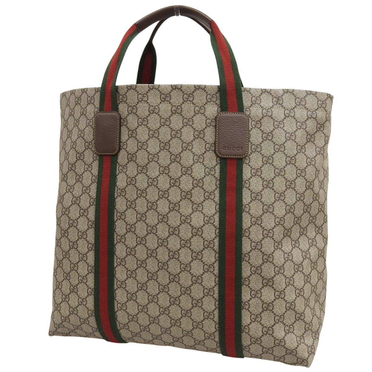 GGテンダー ミディアム トートバッグ ベージュ レッド グリーン 763287