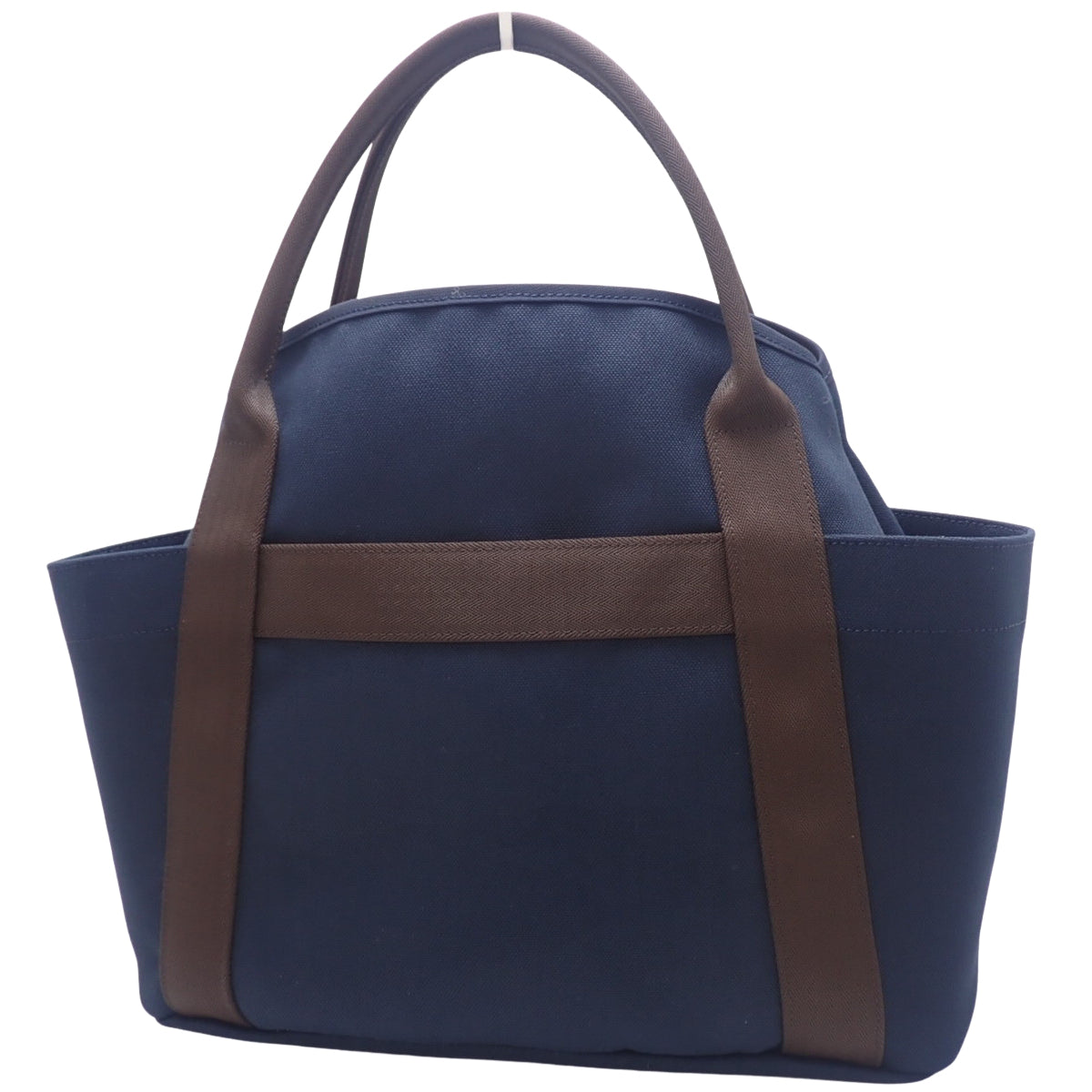 Sac de Pansage Groom Canvas Leather Navy Orange Brown Silver Hardware U Stamp