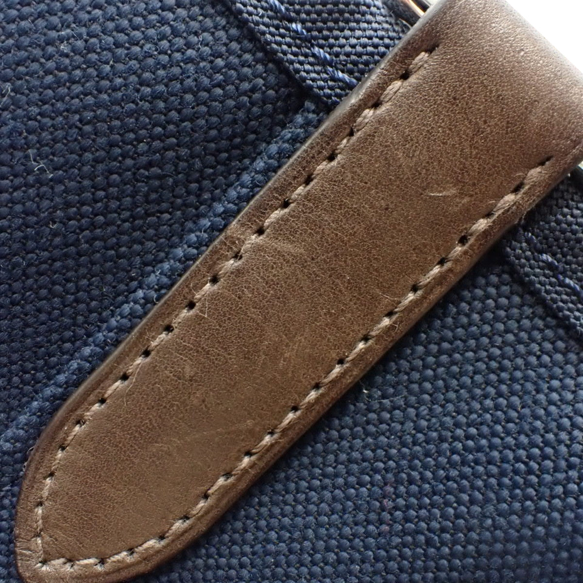 Sac de Pansage Groom Canvas Leather Navy Orange Brown Silver Hardware U Stamp