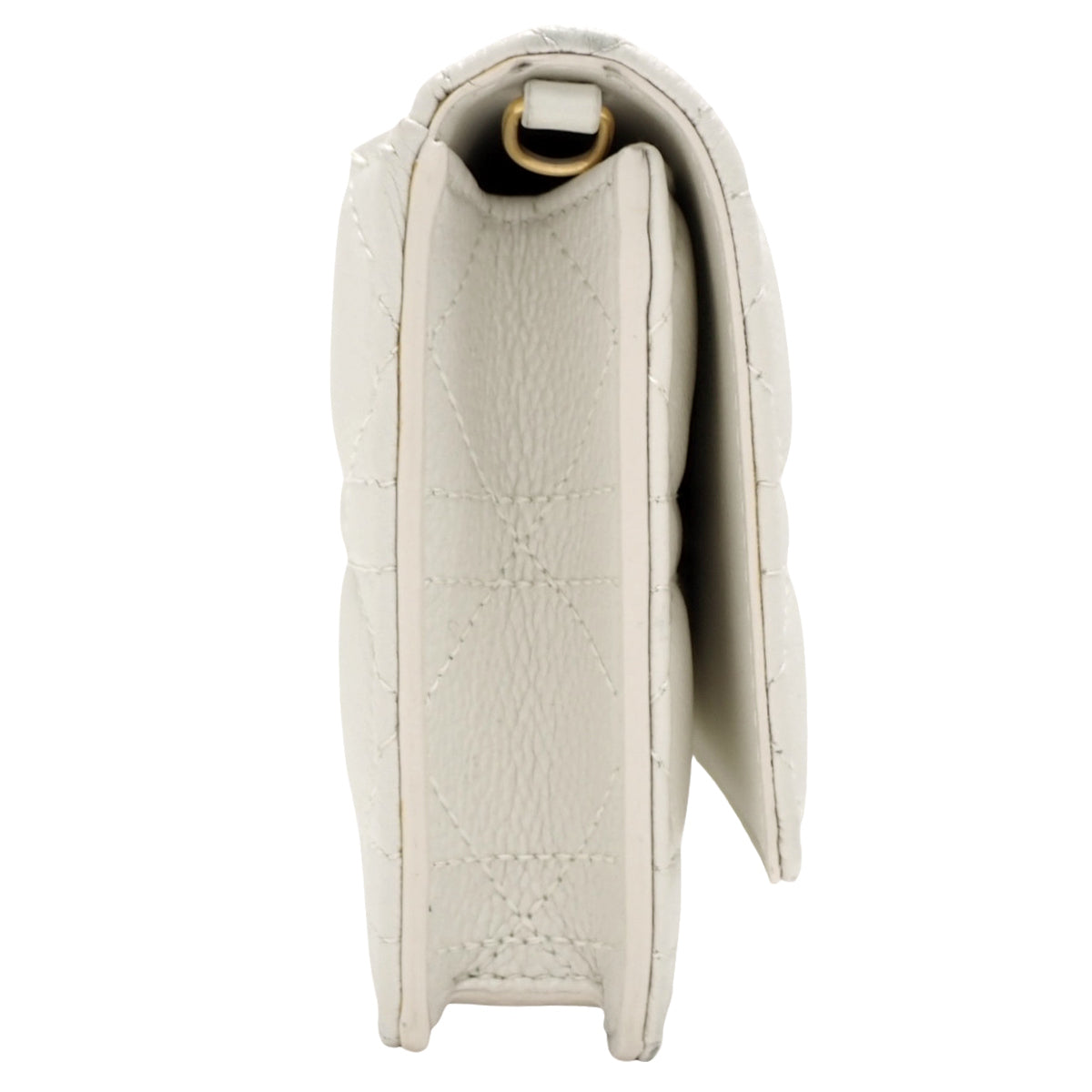 Cannage Dior Caro Chain Pouch in White Calfskin (S5134UWHC_M030)