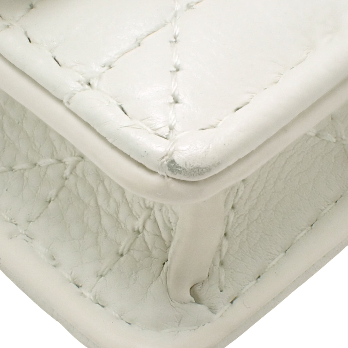 Cannage Dior Caro Chain Pouch in White Calfskin (S5134UWHC_M030)