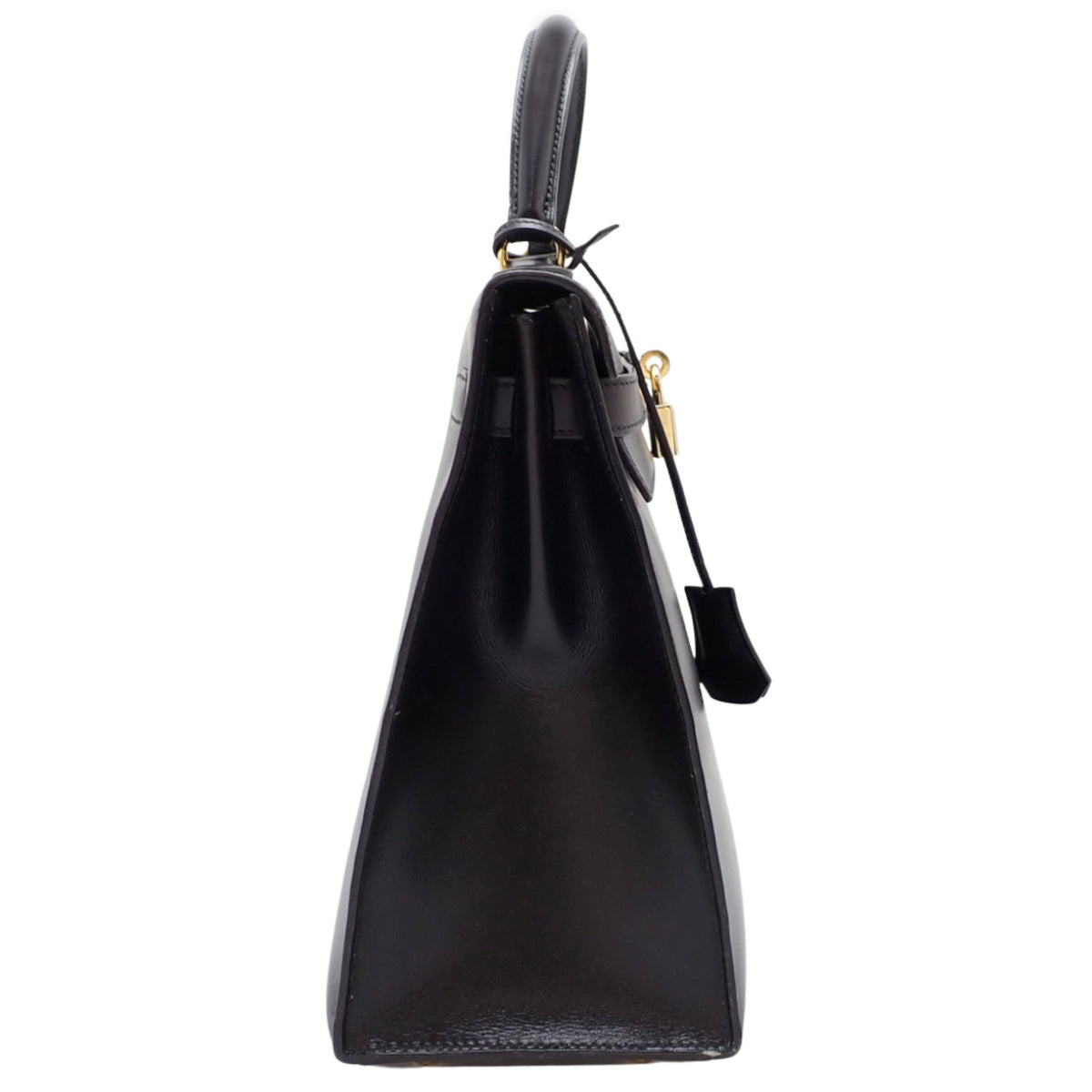 ケリー32 (外縫い) ボックスカーフ ブラック ゴールド金具 〇W刻印