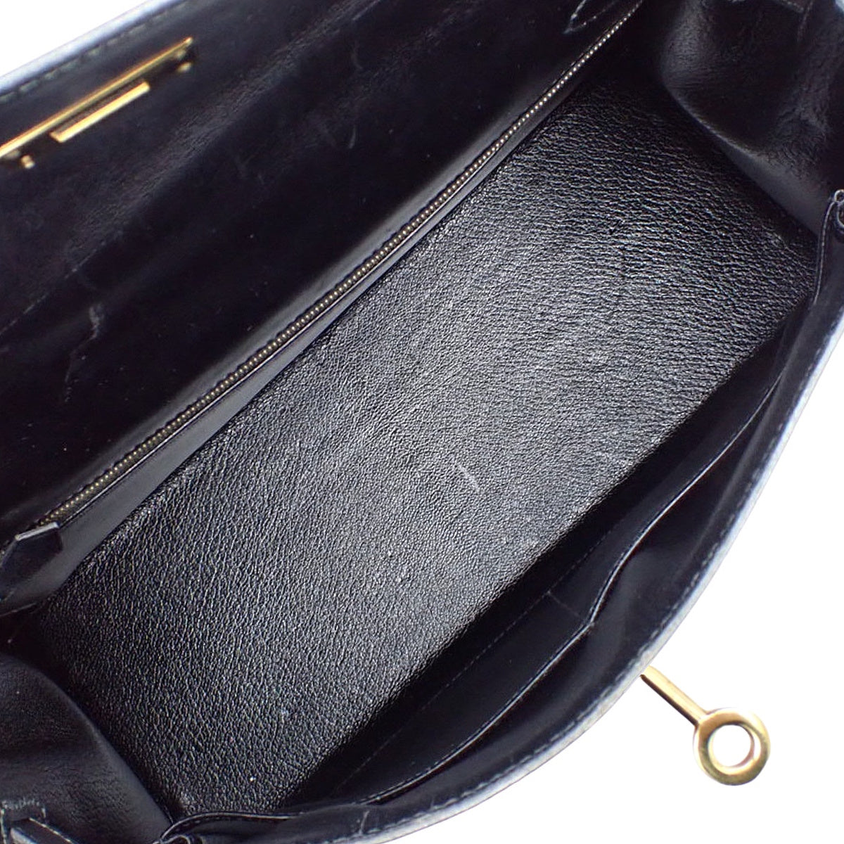 ケリー32 (外縫い) ボックスカーフ ブラック ゴールド金具 〇W刻印