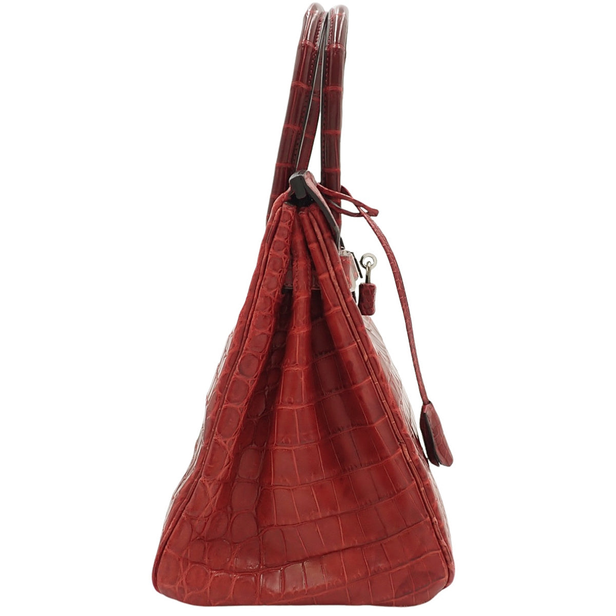 バーキン30 ニロティカスマット トワルアッシュ クロコダイル ルージュアッシュ シルバー金具 □F刻印