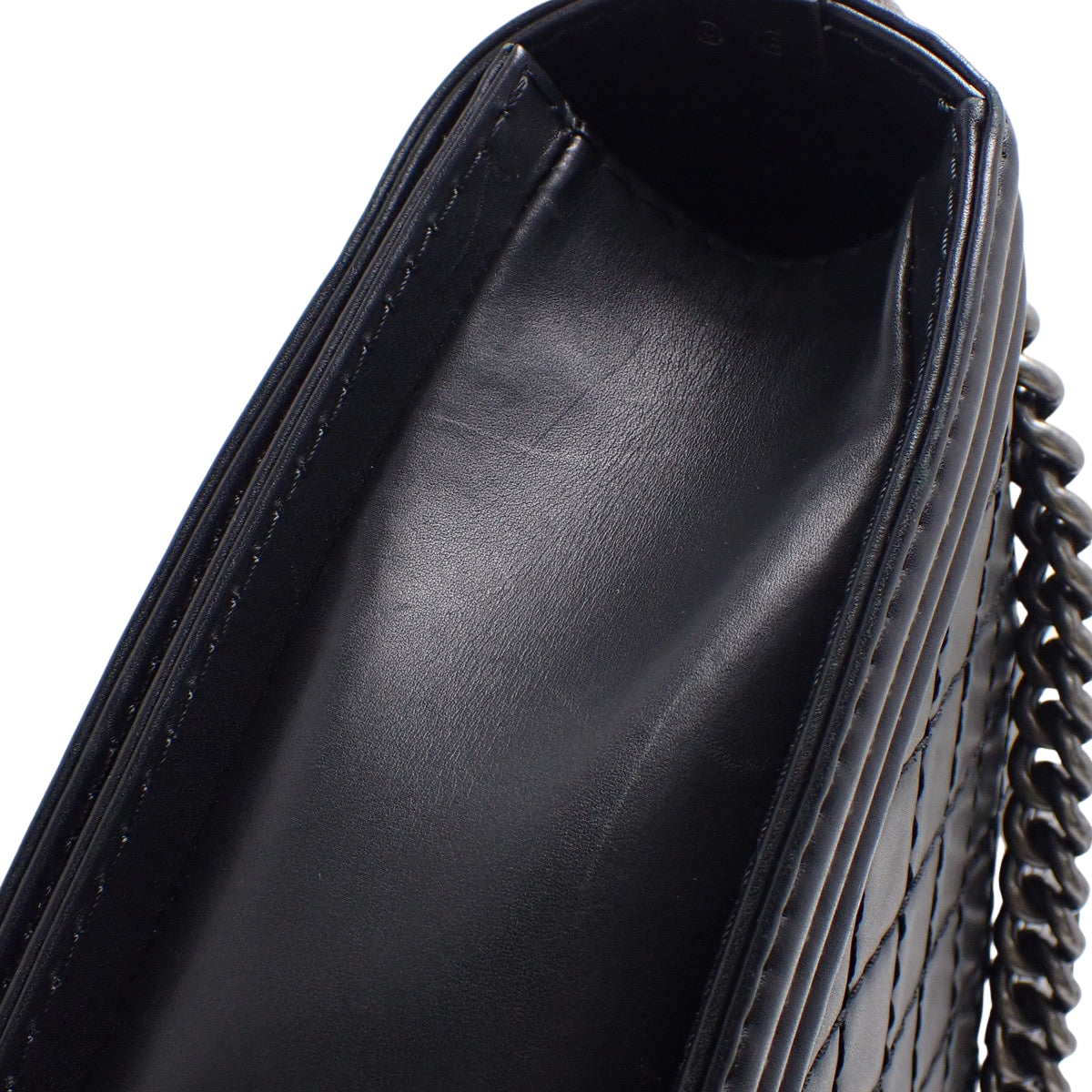 ボーイシャネル30 レザー ブラック