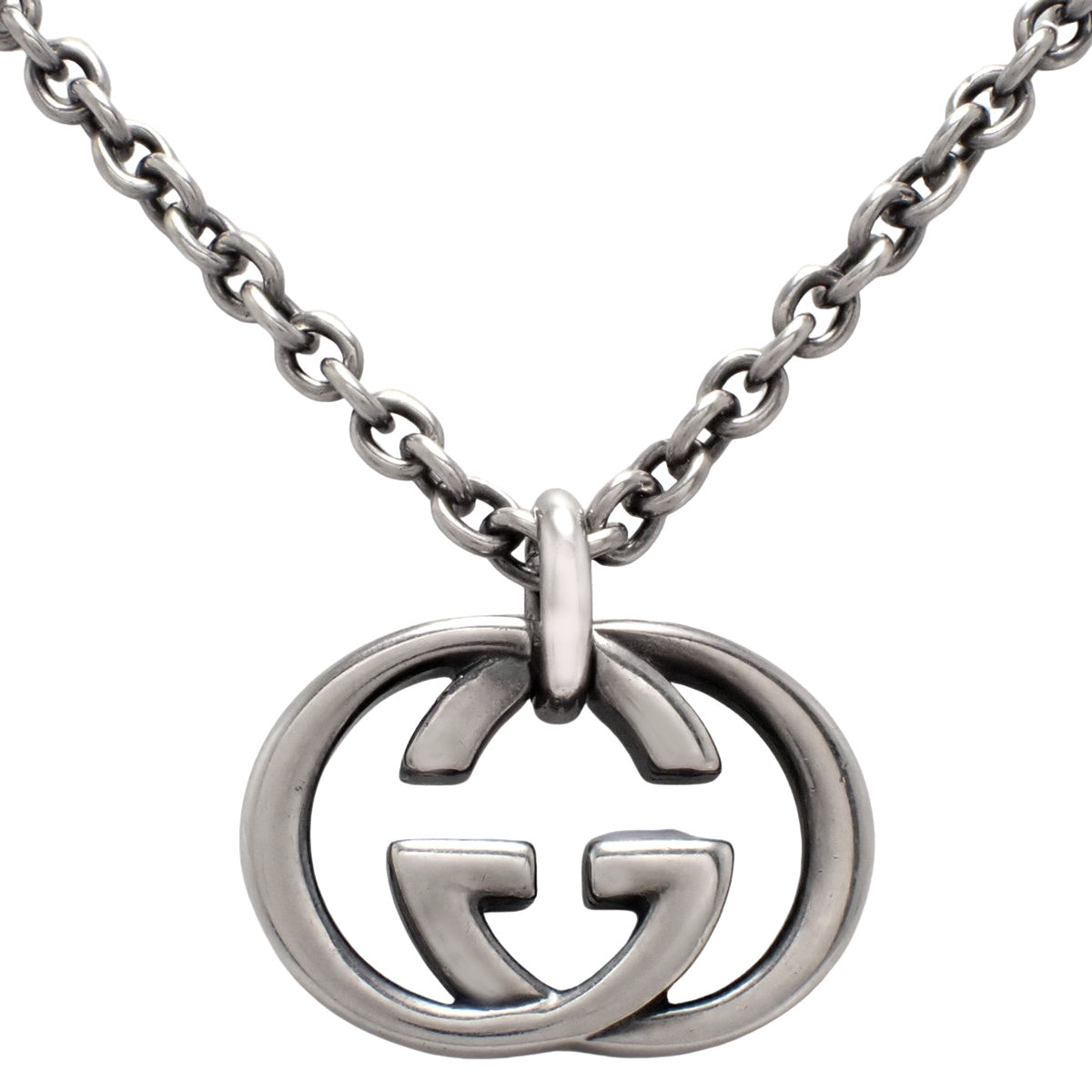 GG logo long chain necklace in silver SV925