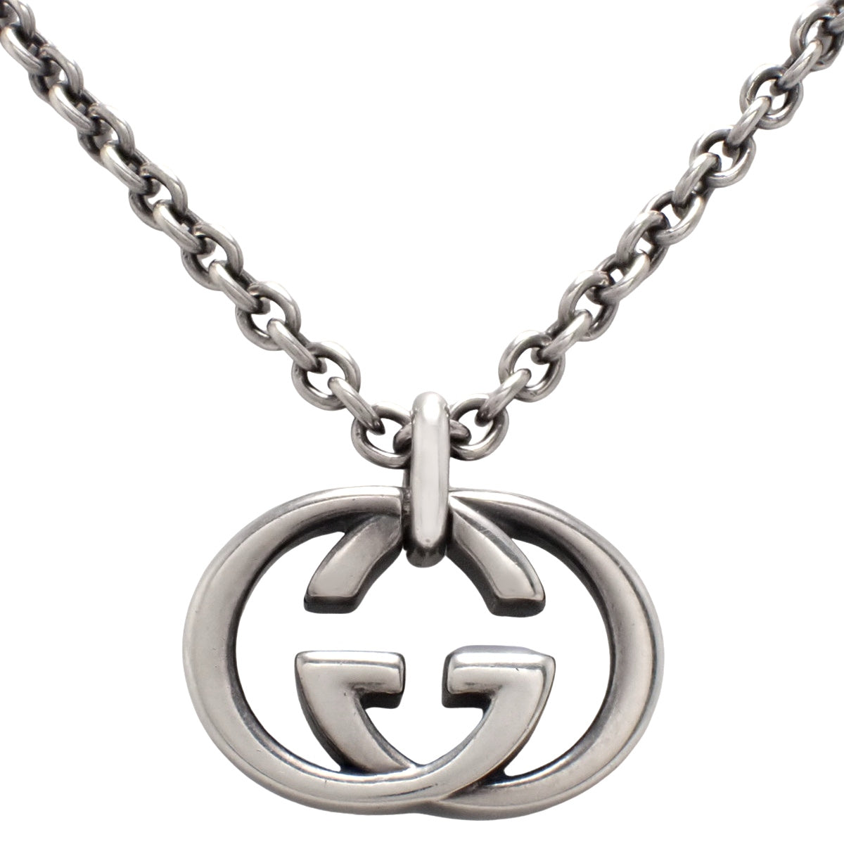 GG logo long chain necklace in silver SV925
