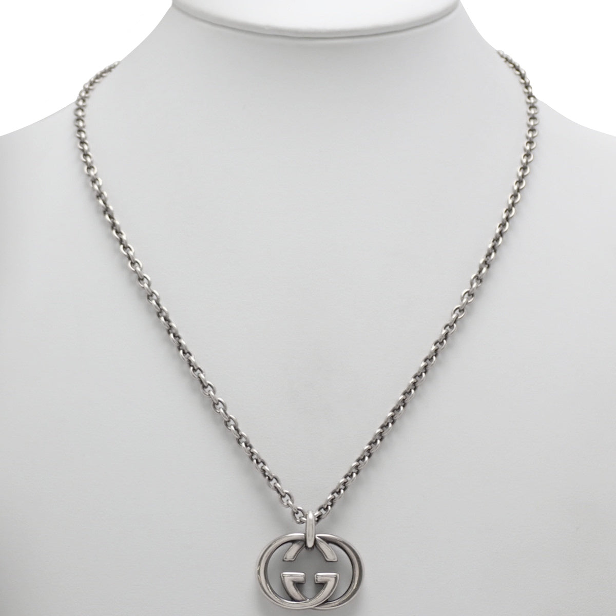 GG logo long chain necklace in silver SV925