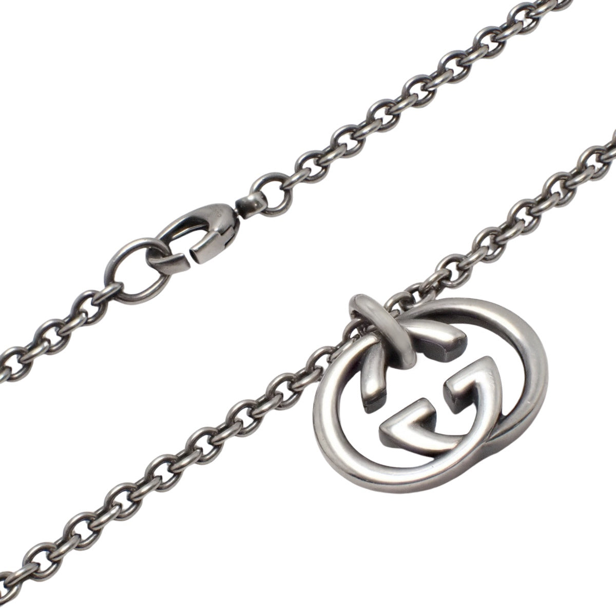 GG logo long chain necklace in silver SV925
