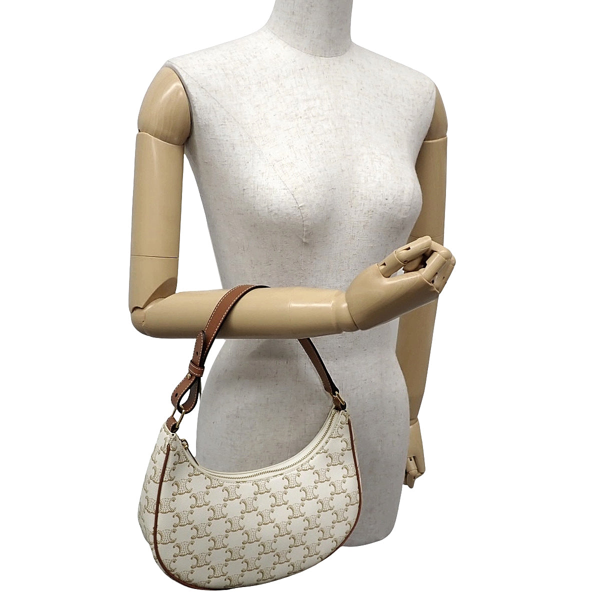 AVA Ava Bag Calfskin Triomphe Canvas Tan 193952BZJ.01BC