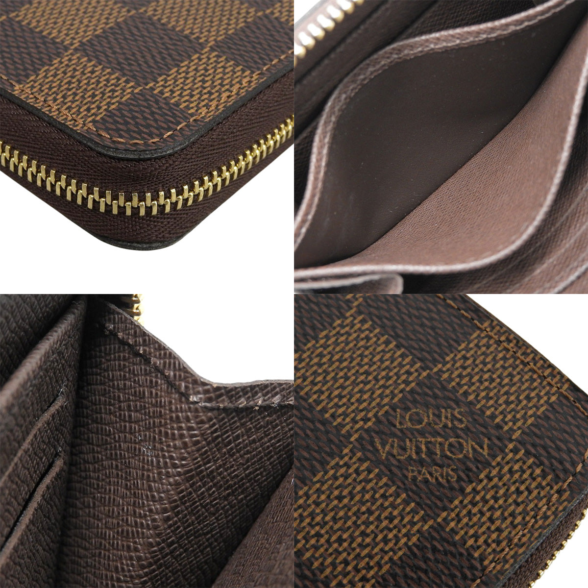 Damier Ebene Zippy Coin Purse, Brown, N63070