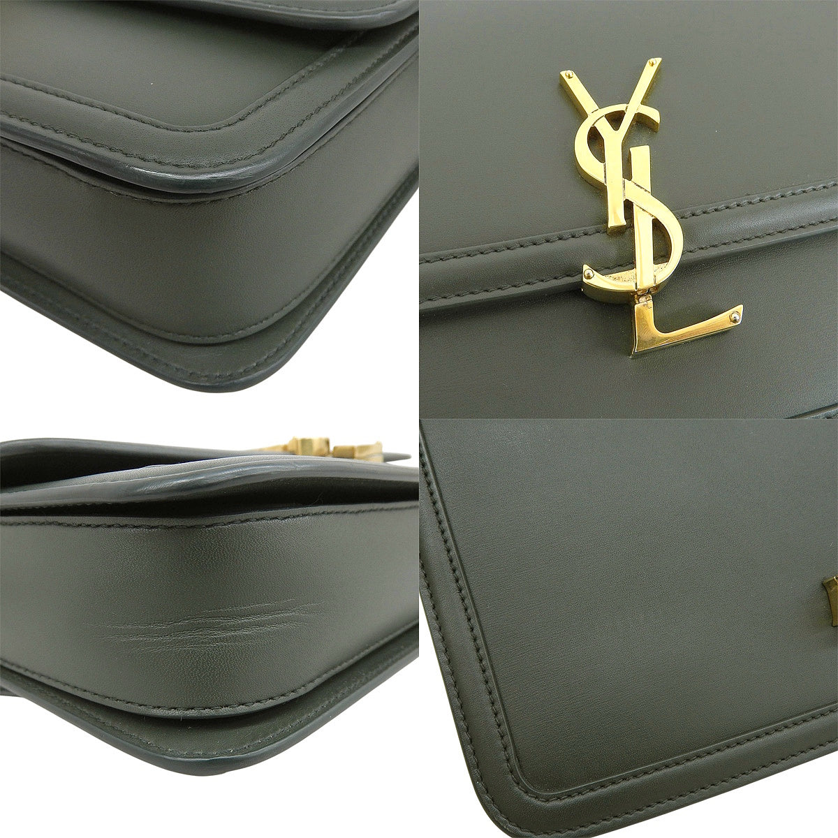 Solferino Medium Calfskin Khaki 634305