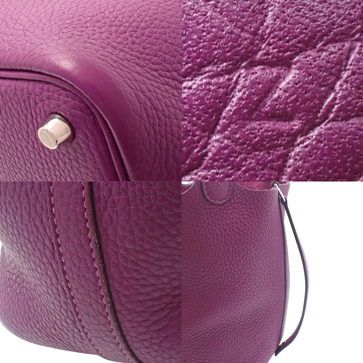 Picotin Lock PM, Taurillon Clemence leather, Anemone pattern, silver hardware, Z stamp