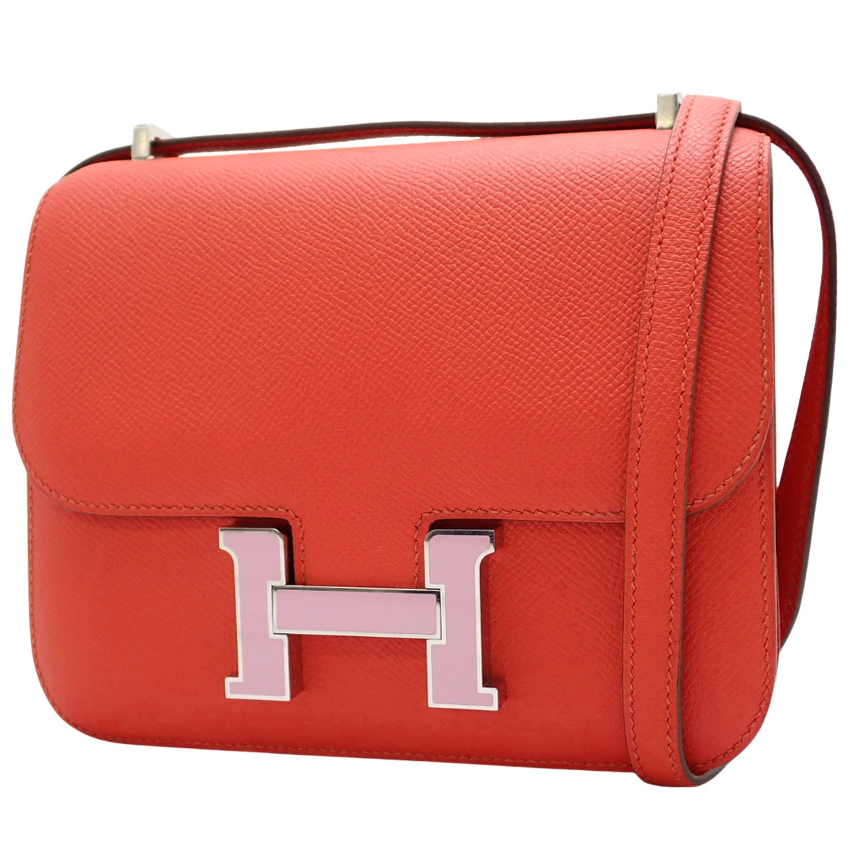 Constance 3 Mini,Epsom Rouge Coupe,Mauve Dil Bestre,银色五金配件,双印章