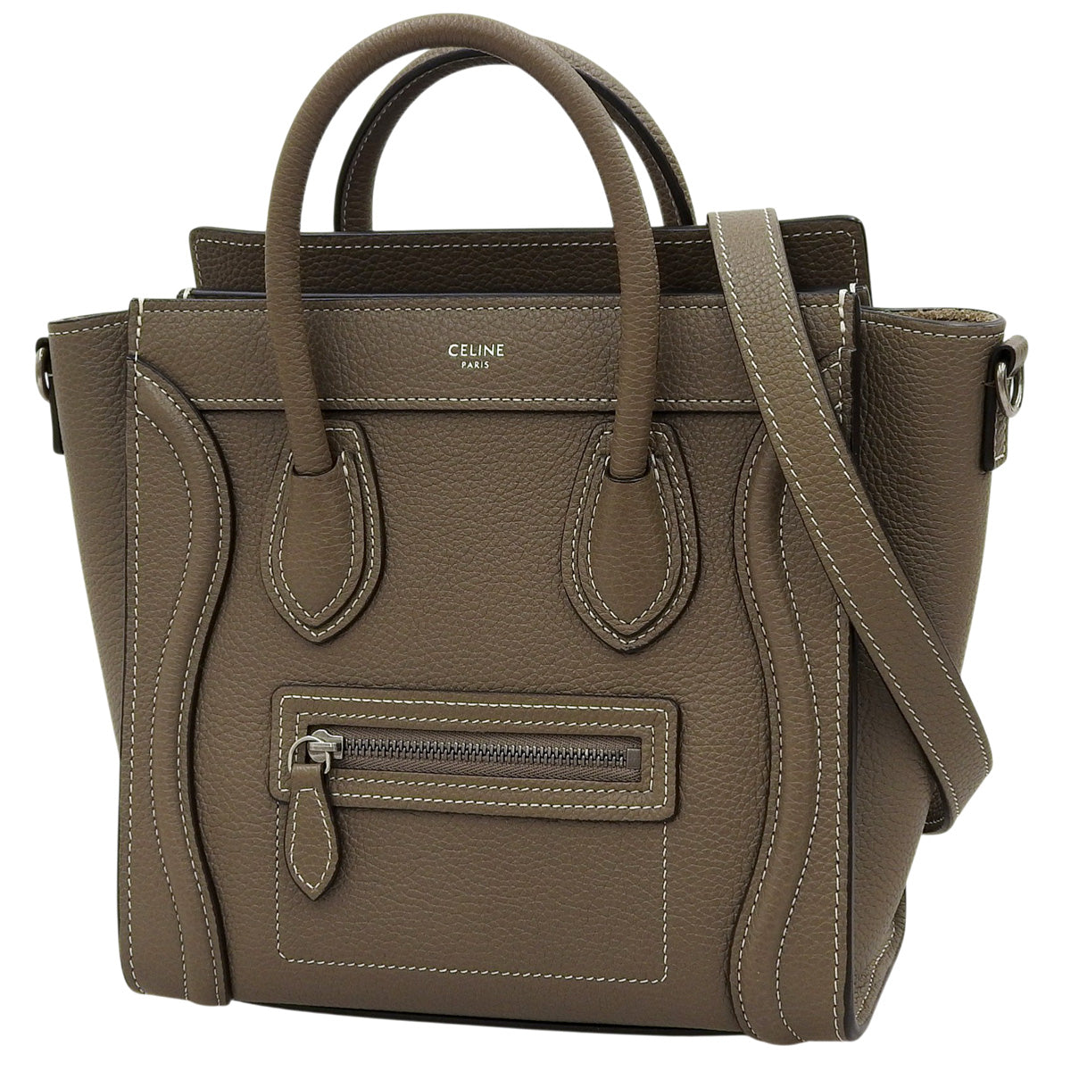 Luggage Nano Shopper in Drummed Calfskin, Slim Fit, 189243DRU.09SO