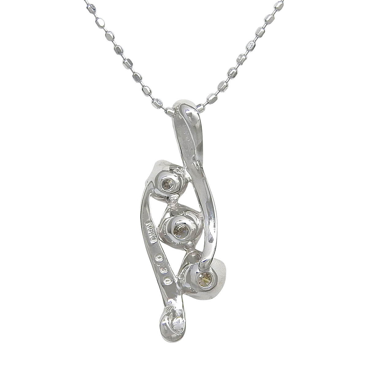 3PD Diamond Necklace D0.30 White Gold K18WG 2.6g