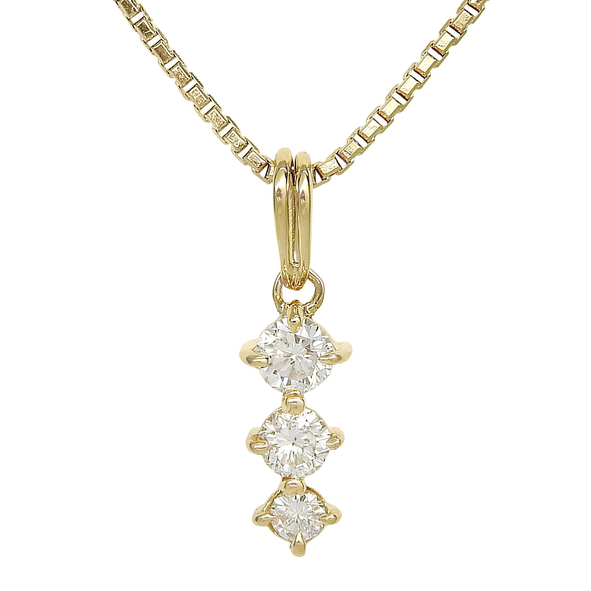 3PD Diamond Necklace D0.30 Yellow Gold K18YG 4.6g
