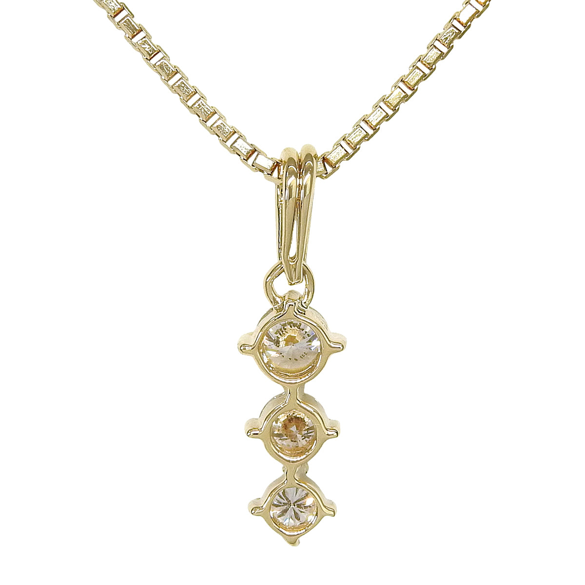 3PD Diamond Necklace D0.30 Yellow Gold K18YG 4.6g