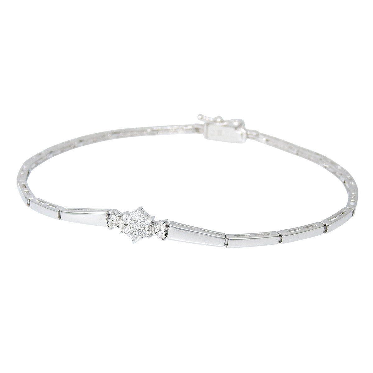 ダイヤモンドブレスレット D0.20 ホワイトゴールド K18WG 6.3g