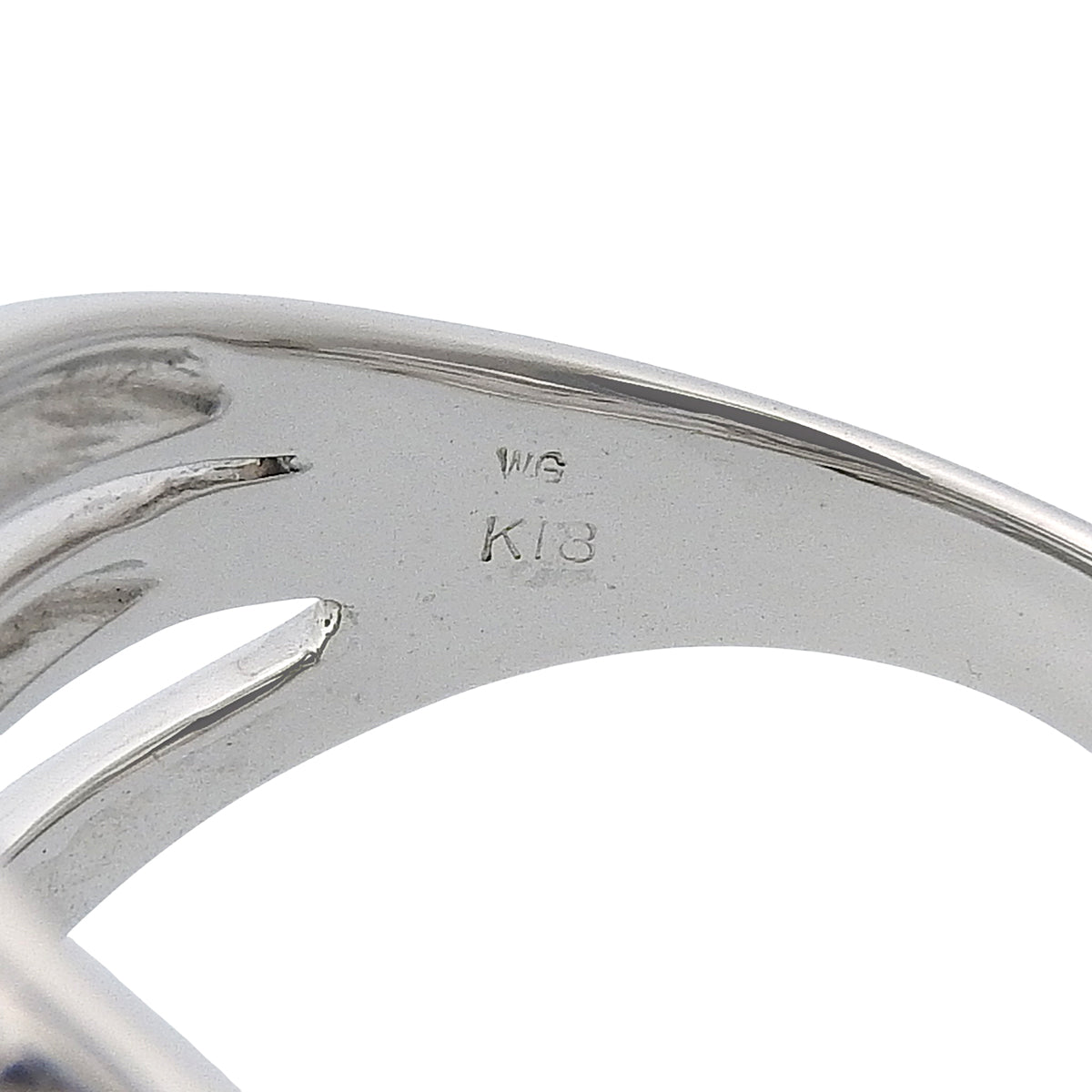 交叉钻石戒指 D0.53 白金 K18WG 11(51)号 6.5克