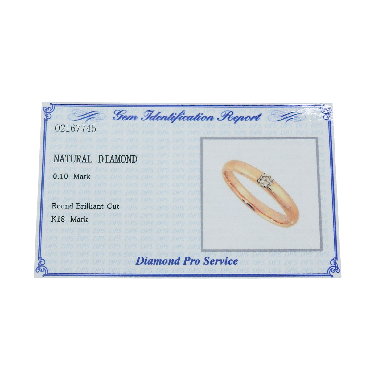 Diamond Ring D0.10 Pink Gold K18PG Size 8 (US/CA) 2.6g