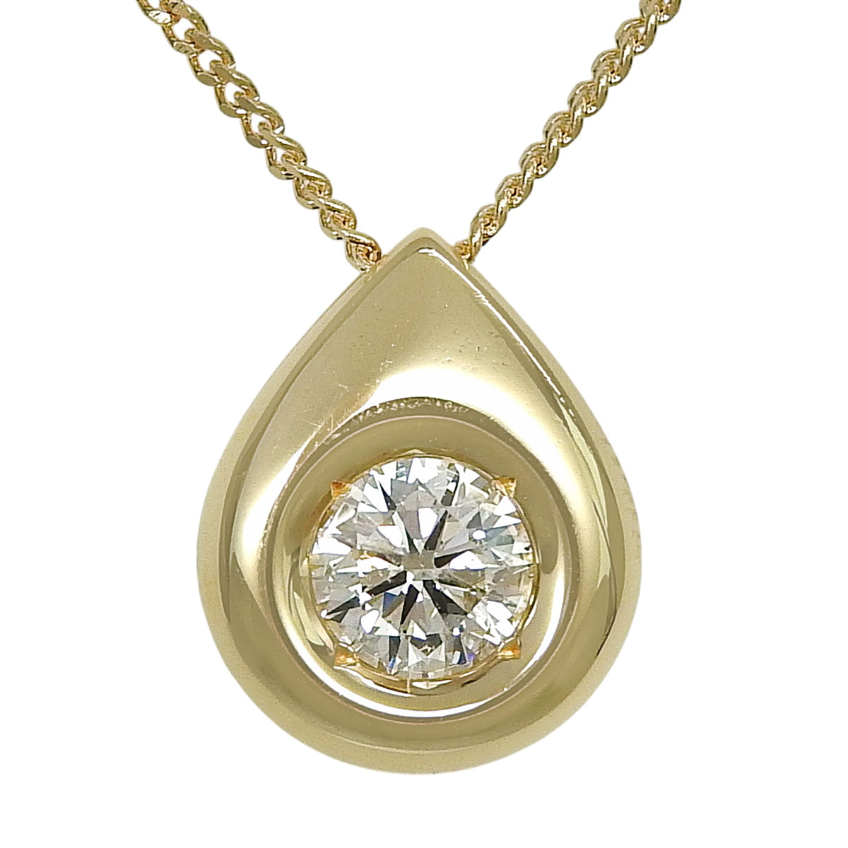 Diamond Necklace D0.39 Yellow Gold K18YG 3.3g