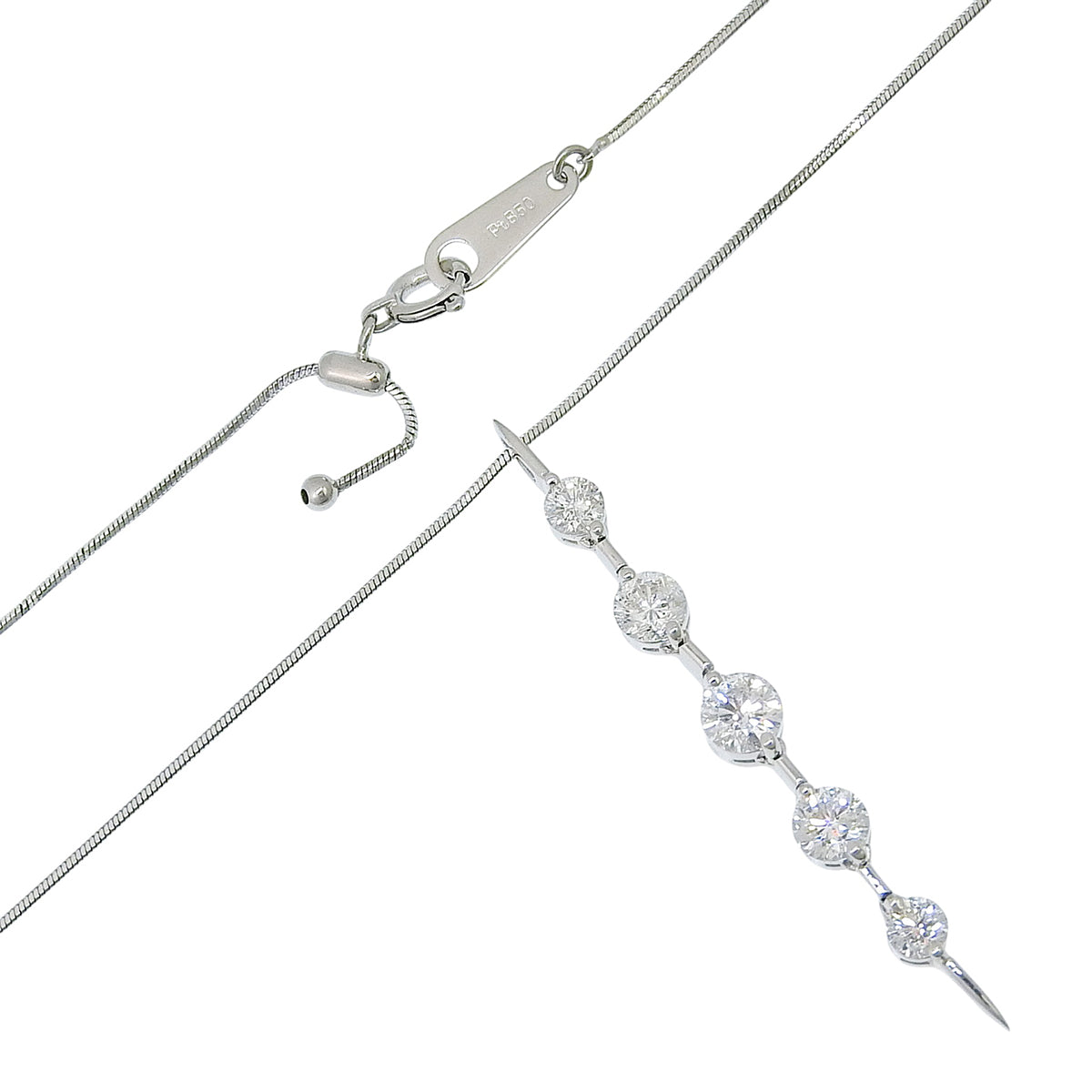 5PD ダイヤモンドネックレス D1.00 プラチナ Pt900 Pt850 5.8g