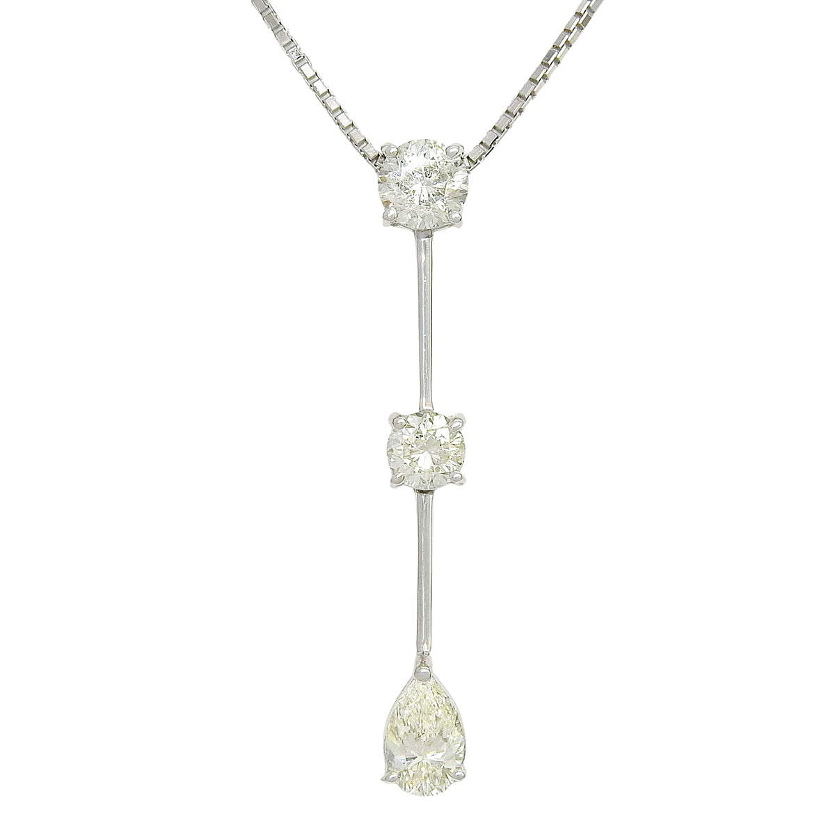 3PD ダイヤモンドネックレス D1.00 ホワイトゴールド K18WG 4.0g