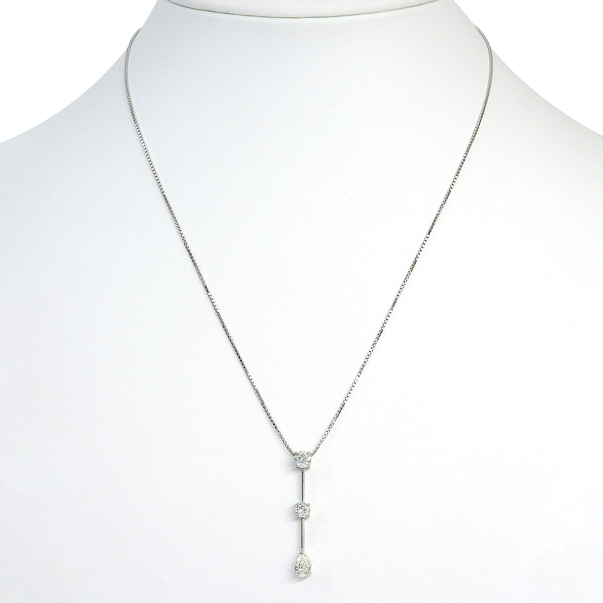 3PD Diamond Necklace D1.00 White Gold K18WG 4.0g