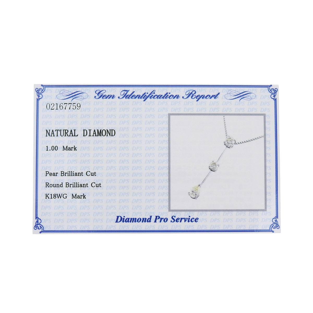 3PD Diamond Necklace D1.00 White Gold K18WG 4.0g