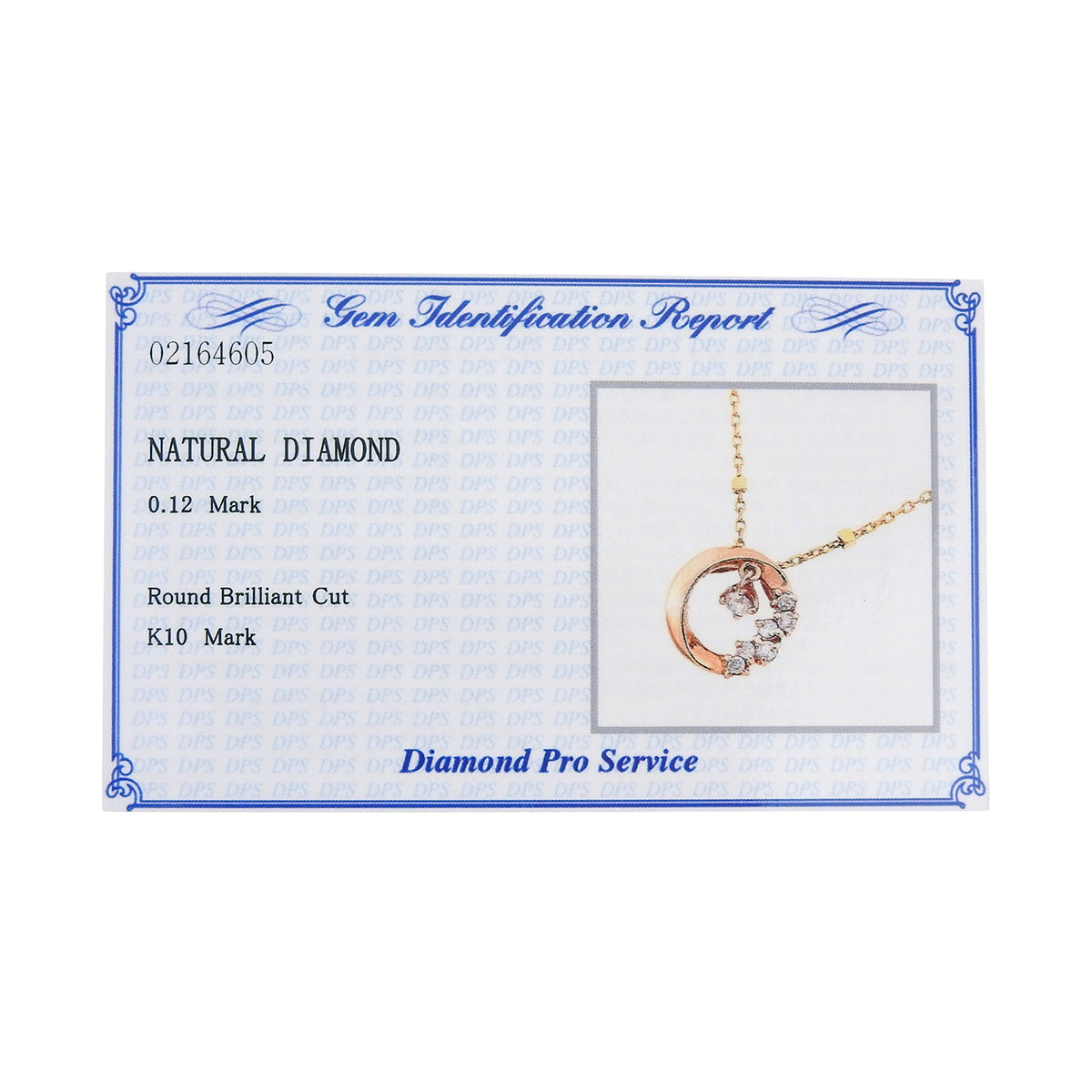 Circle Diamond Necklace D0.12 Pink Gold K10PG 2.1g