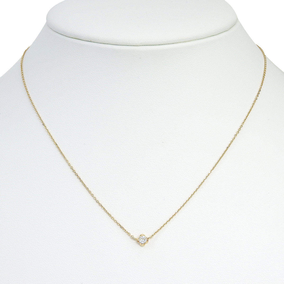 1PD Diamond Necklace D0.10 Yellow Gold K18YG 1.8g